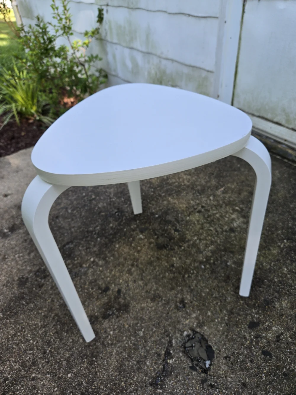 IKEA KYRRE White Three-Leg Accent Stool